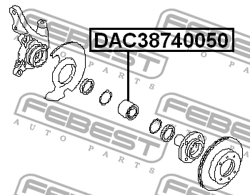 Подшипник ступицы колеса DAC38740050 FEBEST