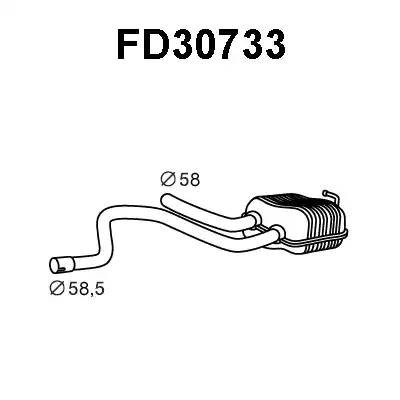 Средний глушитель выхлопных газов FD30733 VENEPORTE
