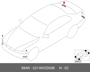 Светоотражатель - катафот 63 14 6 920 688 BMW