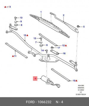 Двигатель стеклоочистителя 1 066 232 FORD