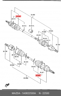 Деталь 1A0822530A MAZDA