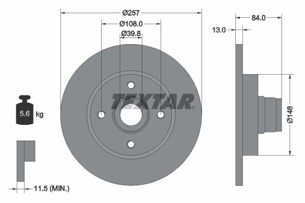 Тормозной диск 92012500 TEXTAR