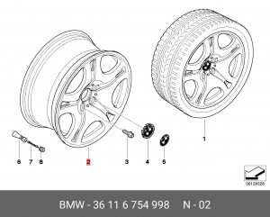 Диск колеса 36 11 6 754 998 BMW