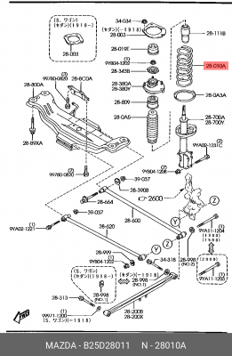 Пружина подвески B25D28011 MAZDA