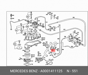Заслонка дополнительной подачи воздуха A 000 141 11 25 MERCEDES BENZ