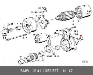 Втулка, вал стартера 12 41 1 352 527 BMW