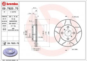 Тормозной диск 09.7825.75 BREMBO