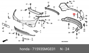 Кронштейн крепления бампера 71593SMGE01 HONDA