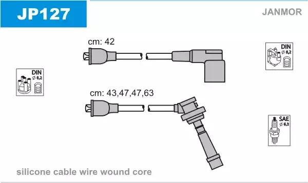 Ккомплект проводов зажигания JP127 JANMOR
