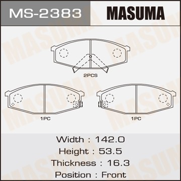 Колодки тормозные дисковые MS2383 MASUMA