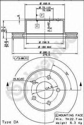Тормозной диск 09.7421.80 BREMBO