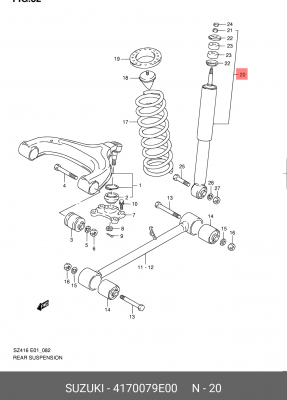 Амортизатор 41700-79E00 SUZUKI