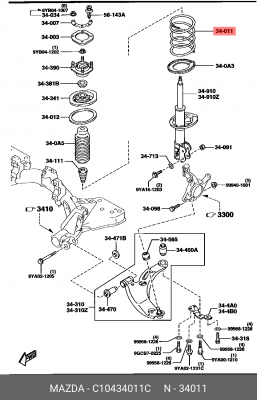 Пружина подвески C10434011C MAZDA