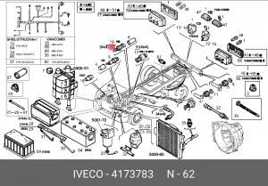 Выключатель, фара заднего хода 4173783 IVECO