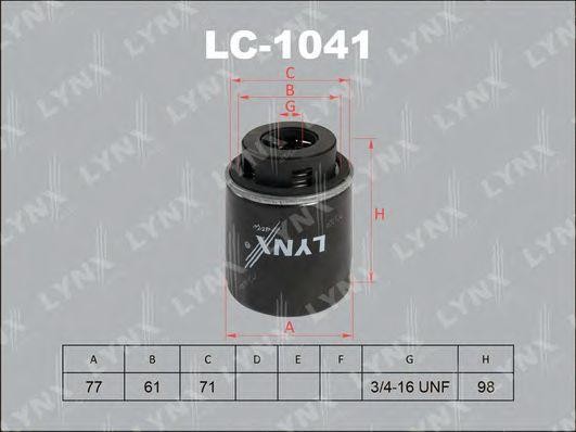 Фильтр масляный двигателя LC-1041 LYNXAUTO