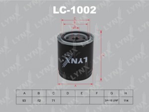 Фильтр масляный двигателя LC-1002 LYNXAUTO