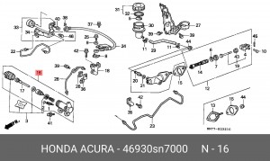 Рабочий цилиндр, система сцепления 46930SN7000 HONDA