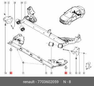 Болт крепления 7703602059 RENAULT