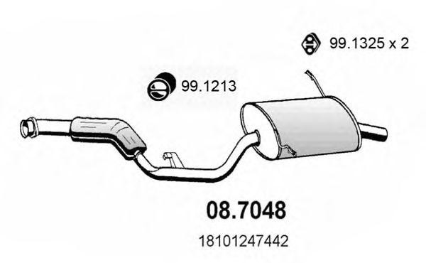 Глушитель выхлопных газов конечный 087048 ASSO