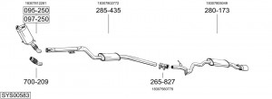 Средний глушитель выхлопных газов 115801 BOSAL