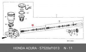 Ремкомплект, главный тормозной цилиндр 57520SF1013 HONDA