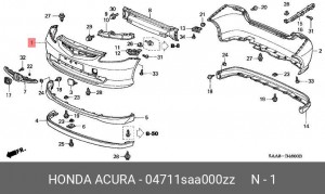 Бампер передний 04711SAA000ZZ HONDA