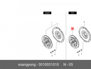 Диск сцепления 3010031010 SSANG YONG