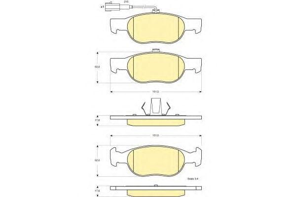 Комплект тормозных колодок, диско 6115642 GIRLING