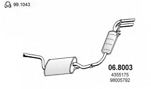 Средний / конечный глушитель ОГ 068003 ASSO