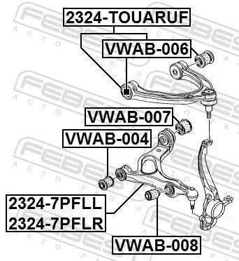 Сайлентблок рычага подвески VWAB-008 FEBEST