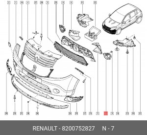 Кронштейн крепления противотуманной фары 8200752827 RENAULT
