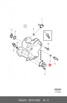 Редукционный клапан, Common-Rail-System 30731402 VOLVO
