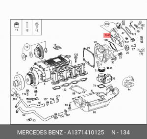 Патрубок дроссельной заслонки A 137 141 01 25 MERCEDES BENZ