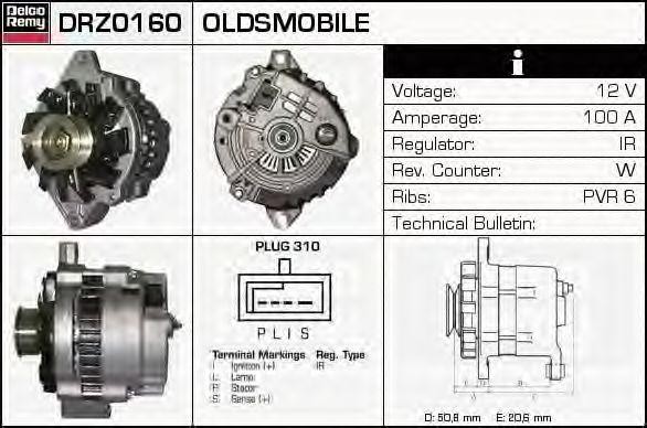 Генератор DRZ0160 DELCO REMY