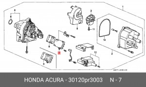 Блок управления, система зажигания 30120PR3003 HONDA