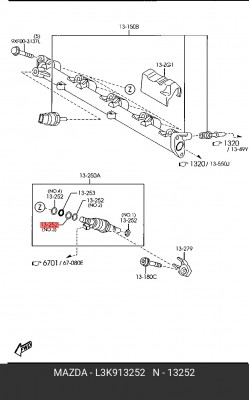 Кольцо уплотнительное L3K9-13-252 MAZDA