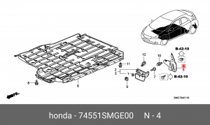 Подкрылок 74551SMGE00 HONDA