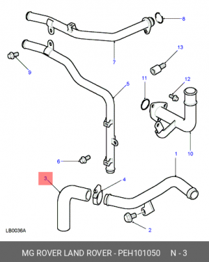 Термостат, охлаждающая жидкость PEH101050 MG ROVER LAND ROVER
