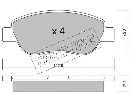 Комплект тормозных колодок, диско 7970 TRUSTING