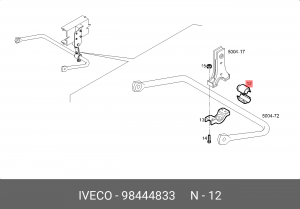 Подвеска, стабилизатор 98444833 IVECO
