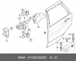 Дверь задняя 41 52 8 256 828 BMW