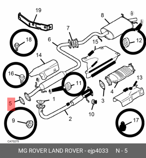 Прокладка, выпускной трубопровод EJP4033 MG ROVER LAND ROVER