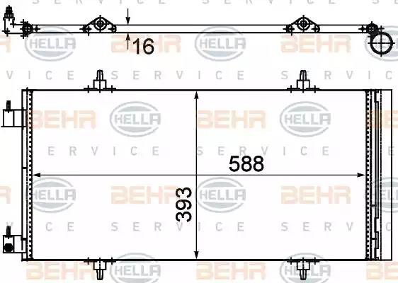 Конденсатор, кондиционер 8FC 351 305-231 HELLA