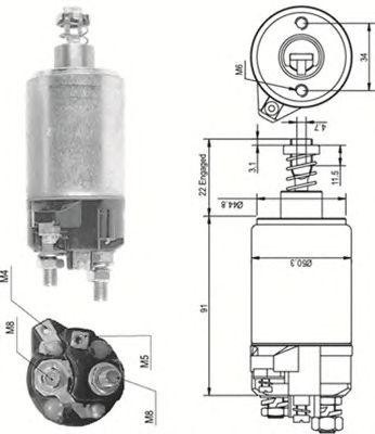 Тяговое реле, стартер 940113050091 MAGNETI MARELLI