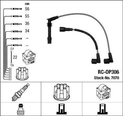 Ккомплект проводов зажигания 7070 NGK NTK