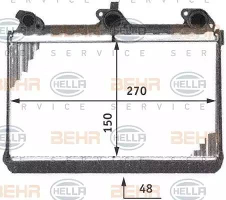 Теплообменник, отопление салона 8FH 351 312-011 HELLA