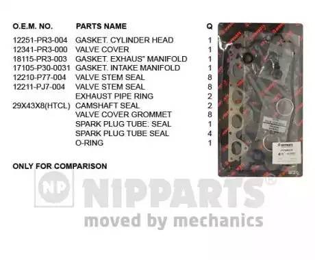 Комплект прокладок, головка цилиндра J1244075 H B JAKOPARTS NIPPARTS