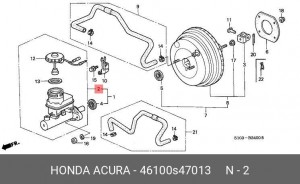 Главный тормозной цилиндр 46100S47013 HONDA
