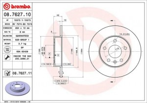 Тормозной диск 08762710 BREMBO
