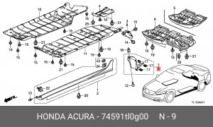 Подкрылок 74591TL0G00 HONDA
